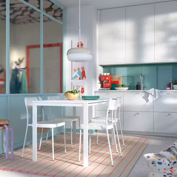 VIHALS / VIHALS Стол и 4 стула - белый белый/белый 125x74 см - фото 2