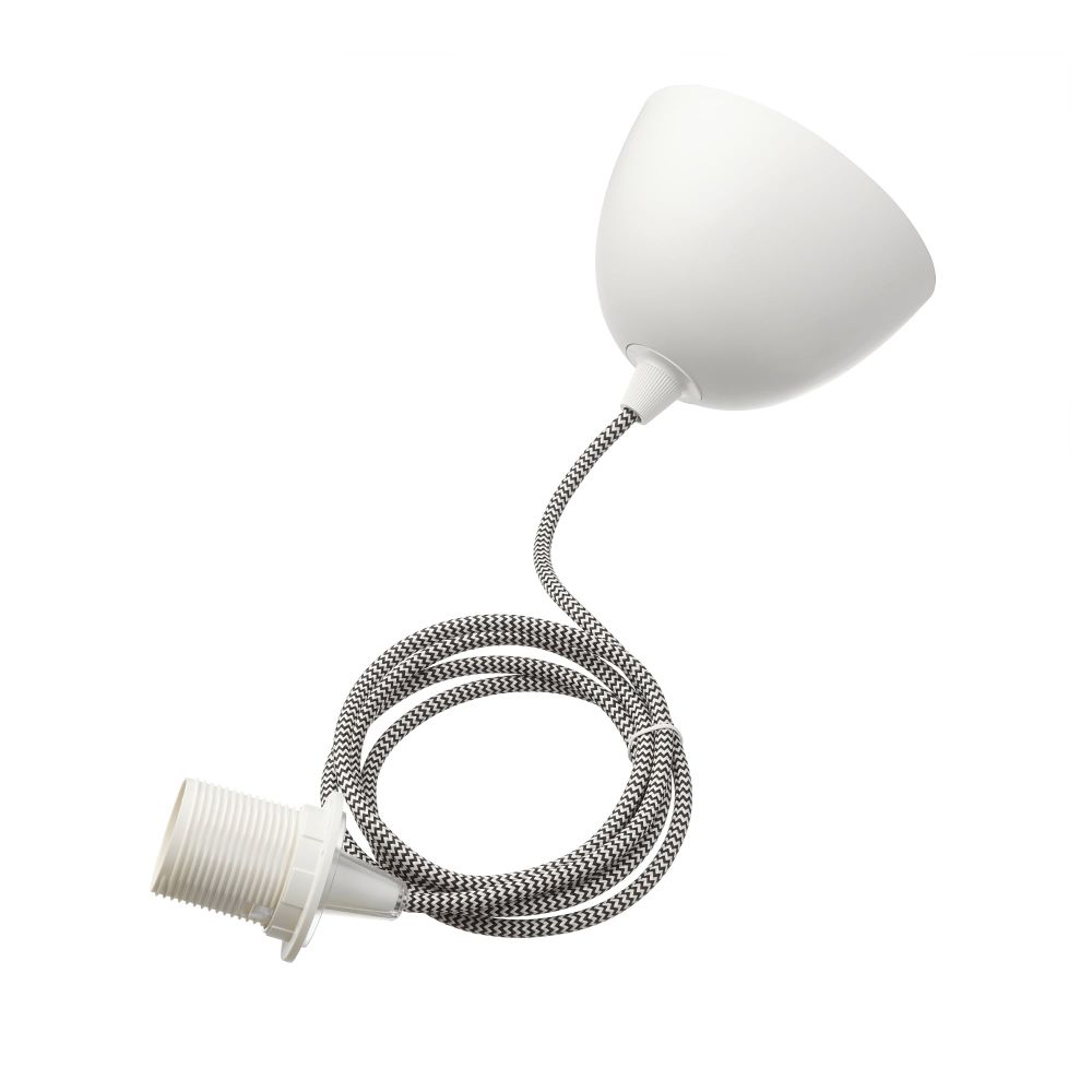 Шнур-подвес СЕКОНД, черный, белый текстиль (1.8 м) - фото 1