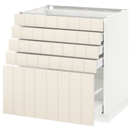 Напольный шкаф с 5 ящиками МЕТОД / МАКСИМЕРА, белый, Хитарп белый с оттенком