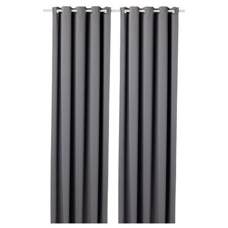 Гардины, блокирующие свет, 2 шт., серый, 145x300 см IKEA HILLEBORG ХИЛЛЕБОРГ 304.250.35