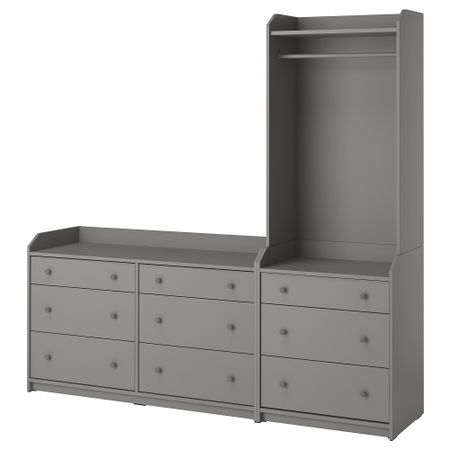 Комбинация для хранения, серый, 208x199 см IKEA HAUGA ХАУГА 893.882.29
