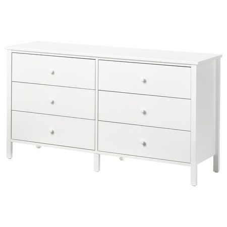 KILBERGET Комод с 6 ящиками - белый 144x78 см