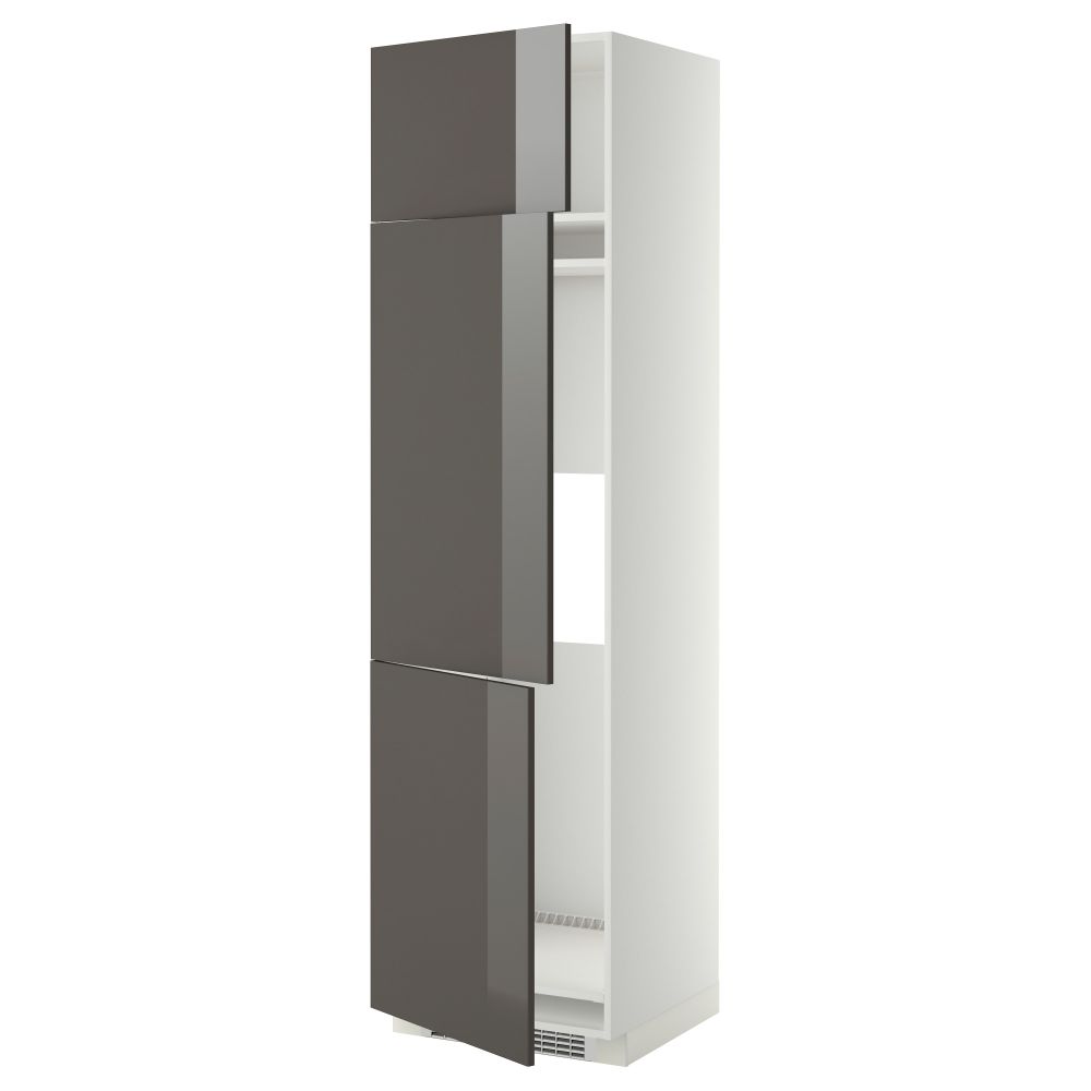 Высокий шкаф для холодильника или морозильника, с 3 дверями МЕТОД, белый, Рингульт серый - схема-чертеж с размерами