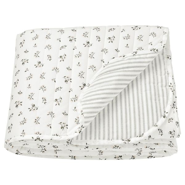 Покрывало, белый, серый 260x250 см IKEA SANDLUPIN САНДЛУПИН 804.511.64 - фото 1