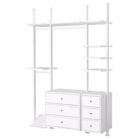 ELVARLI Гардероб, комбинация - белый 178x51x222-350 см