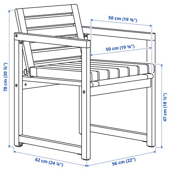 IKEA в интерьере - схема-чертеж с размерами