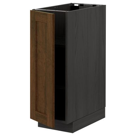 Напольный шкаф с полками, черный/Эдсерум коричневый 30x60 см IKEA МЕТОД 393.021.48