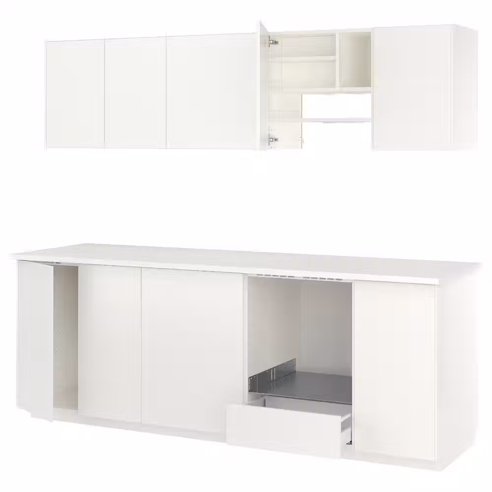 METOD Кухня - белый/Veddinge белый 246x60x207 см - фото 1