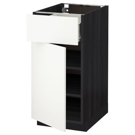 Напольный шкаф с ящиком, дверью МЕТОД / ФОРВАРА, черный, Хэггеби белый