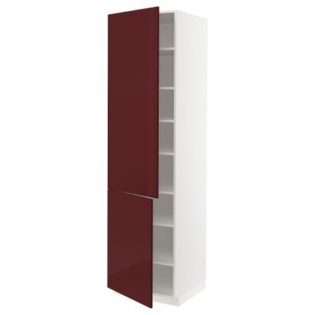 Высокий шкаф с полками, 2 дверцы, 60x60x220 cm IKEA METOD МЕТОД 094.706.85