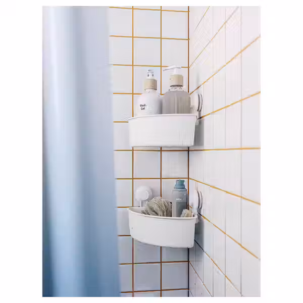 TISKEN Угловая полка на присосках - белый - фото 3