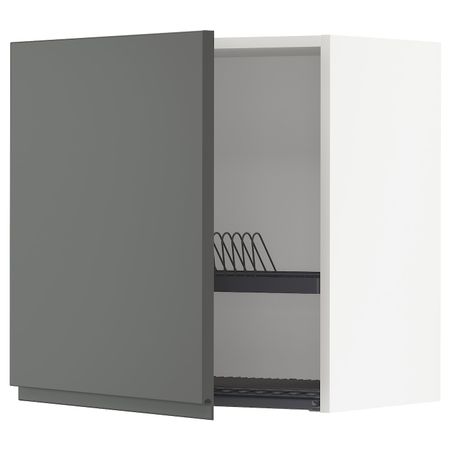 Шкаф навесной с сушкой, белый/Воксторп темно-серый 60x60 см IKEA METOD МЕТОД 893.101.79
