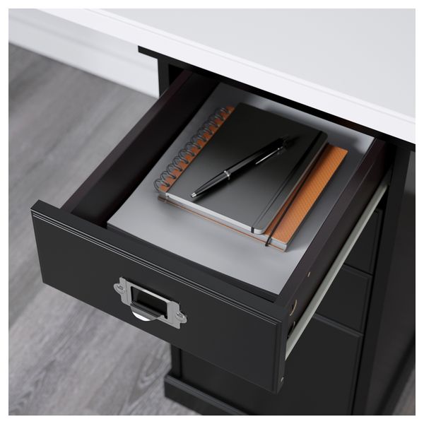 Стол с ящиками КЛИМПЕН / ЛАЛЛЕ, белый, черный (120x60 см) - схема-чертеж с размерами