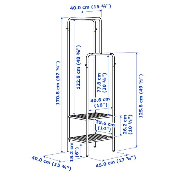 Напольная вешалка, серо-зеленый 45x170 см IKEA NIKKEBY НИККЕБИ 804.476.95 - фото 3
