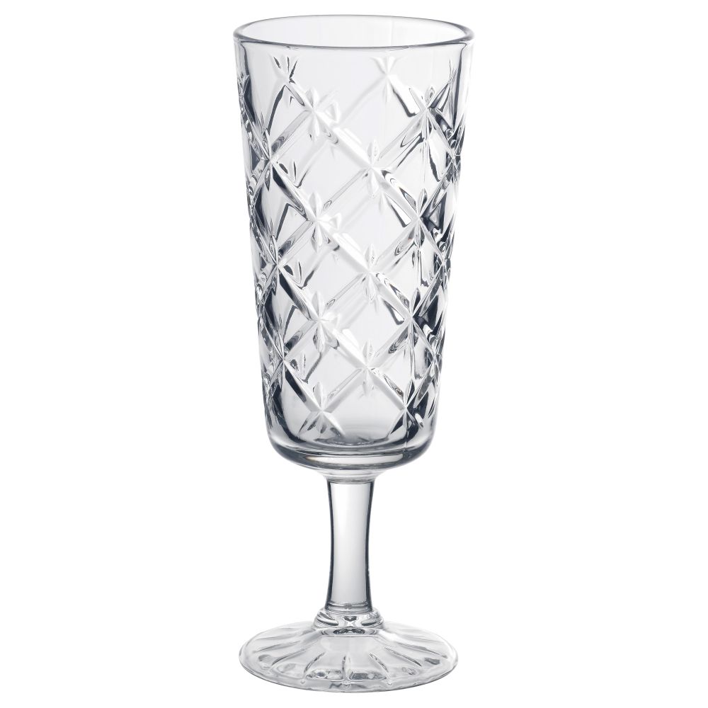 Бокал для шампанского ФЛИМРА, прозрачное стекло, с рисунком (19 сл) - фото 1