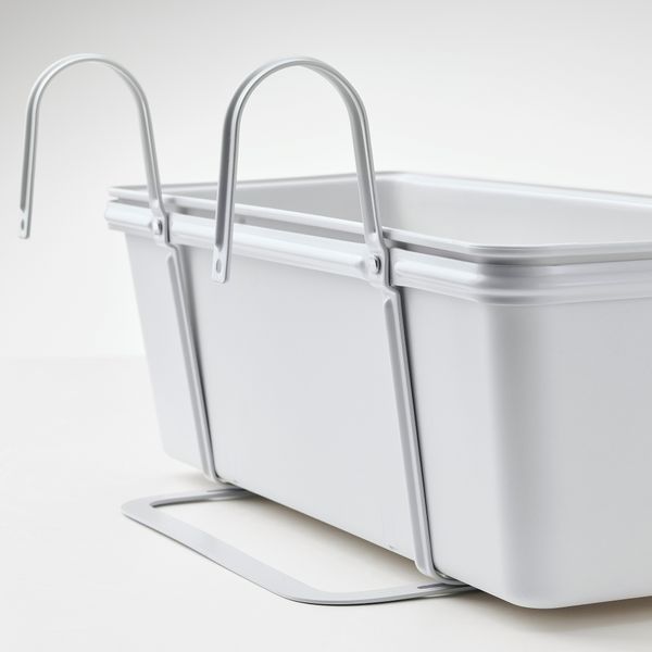 Ящик для цветов с держ, 48x18 см, для сада белый IKEA ROSENKÅL 205.355.91 - схема-чертеж с размерами