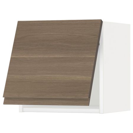 Горизонтальный навесной шкаф, белый/Воксторп под грецкий орех 40x40 см IKEA METOD МЕТОД 493.923.65