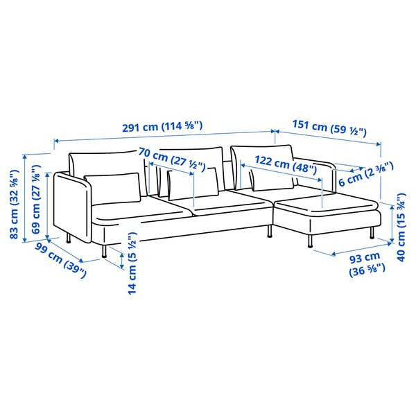 IKEA, дополнительный ракурс - схема-чертеж с размерами