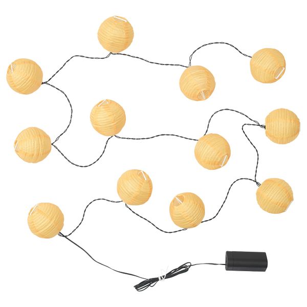 Гирлянда, 12 светодиодов, с батарейным питанием/для сада желтый IKEA СОЛВИДЕН 404.530.56 - фото 1
