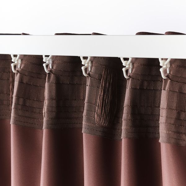 Гардины, блокирующие свет, 2 шт., коричнево-красный 145x300 см IKEA BLÅHUVA БЛОХУВА 204.654.61 - фото 3