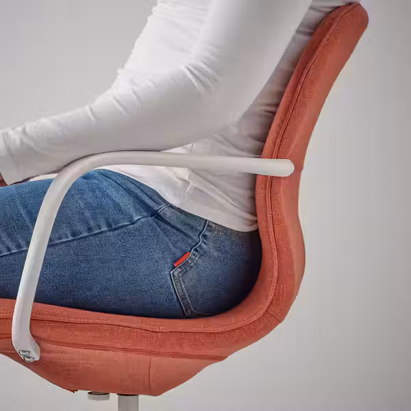 LÅNGFJÄLL Рабочий стул с подлокотниками - схема-чертеж с размерами