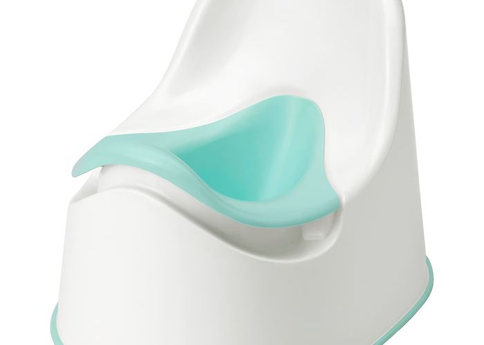 LOCKIG Горшок - белый/бирюзовый