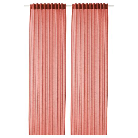 Гардины, 2 шт. ГЕРТРУД, коричнево-красный (145x300 см)
