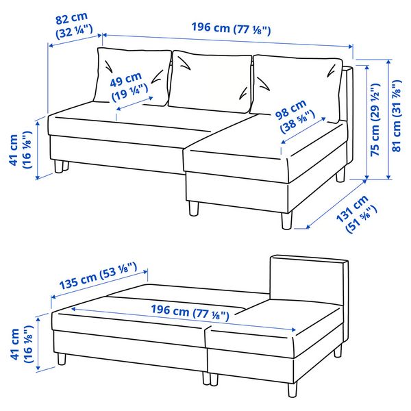 IKEA, дополнительный ракурс - схема-чертеж с размерами