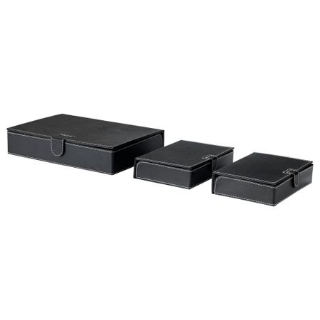 Коробка для документов, 3 шт. РИССЛА, черный