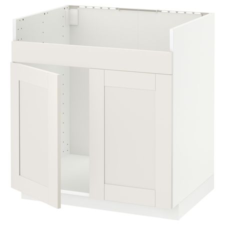 Напольный шкаф для двойной мойки ХАВСЕН, белый/Сэведаль белый 80x60 см IKEA METOD МЕТОД 192.803.12