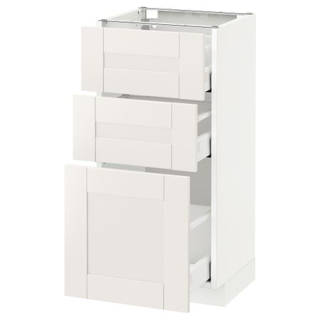 Напольный шкаф с 3 ящиками МЕТОД / МАКСИМЕРА, белый, Сэведаль белый
