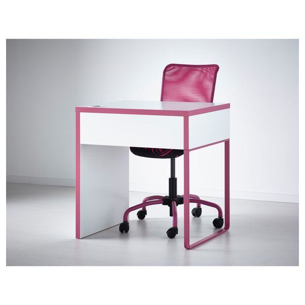 Письменный стол МИККЕ, белый, розовый (73x50 см) - фото 2