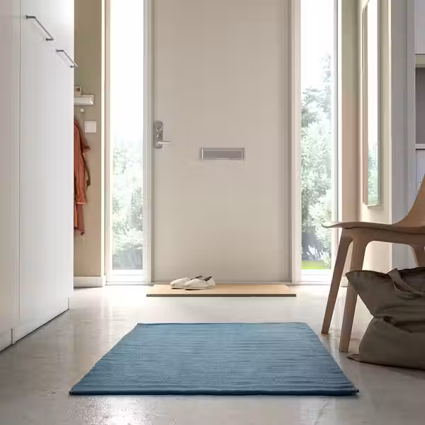 TIDTABELL ТИДТАБЕЛЛ Ковер, безворсовый - серо-синий 80x150 см - фото 3