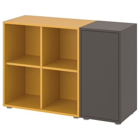 Комбинация шкафов с ножками, темно-серый/золотисто-коричневый 105x35x72 см IKEA EKET ЭКЕТ 792.864.53