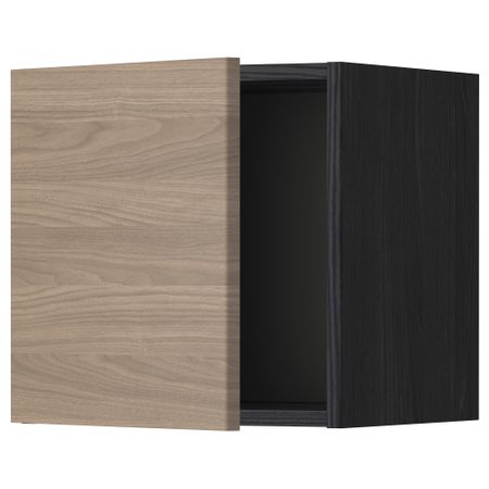 Шкаф навесной МЕТОД, черный, Брокхульт светло-серый