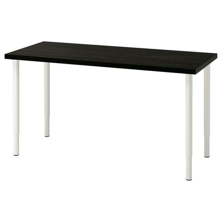 Письменный стол, черно-коричневый/белый 140x60 см IKEA LAGKAPTEN ЛАГКАПТЕН / OLOV ОЛОВ 194.174.85