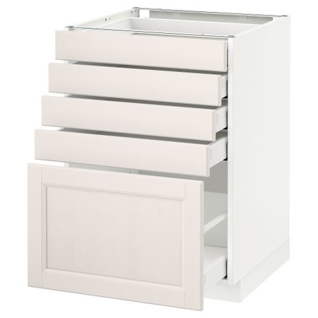 Напольный шкаф с 5 ящиками МЕТОД / МАКСИМЕРА, белый, Лаксарби белый