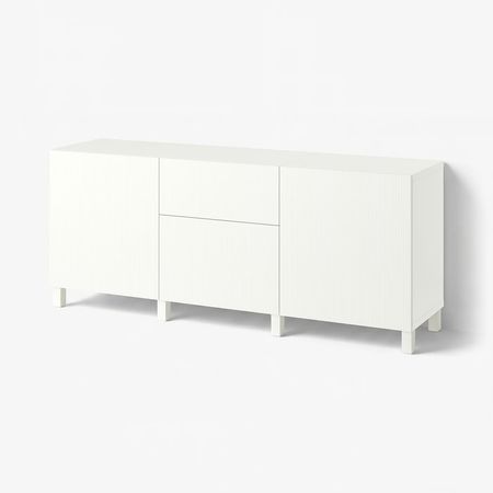 BESTÅ Комбинация для хранения с ящиками - Förvaltare белый/Stubbarp белый 180x42x74 см
