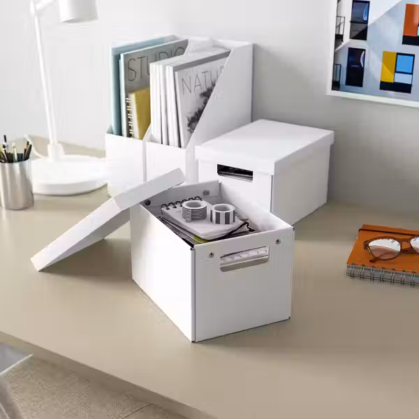 FJÄDERHARV ФЬЕДЕРХАРВ Коробка с крышкой - белый 18x25x16 см - фото 2