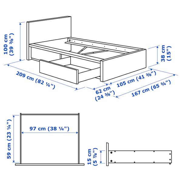 IKEA, дополнительный ракурс - схема-чертеж с размерами