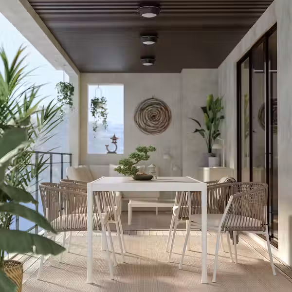 SEGERÖN Садовый стол - белый/бежевый 91x147 см - фото 2