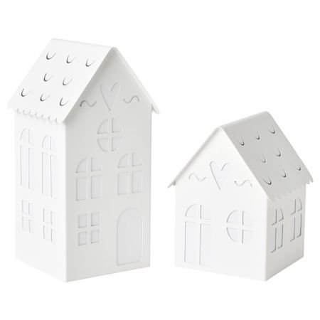 Светодиодное настольное украшение, домик, 2 предмета с батарейным питанием IKEA STRÅLA СТРОЛА 605.322.08