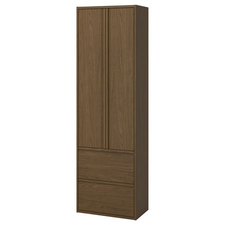 ÄNGSJÖN Высокий шкаф с дверцами/ящиками - коричневый под дуб 60x35x195 см