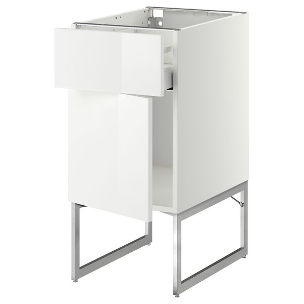 Напольный шкаф с ящиком, дверью МЕТОД / МАКСИМЕРА, белый, Рингульт белый - схема-чертеж с размерами