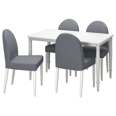 Стол и 4 стула, белый, Vissle серый, 130 см IKEA DANDERYD ДАНДЭРЮД, DANDERYD ДАНДЭРЮД 995.442.48