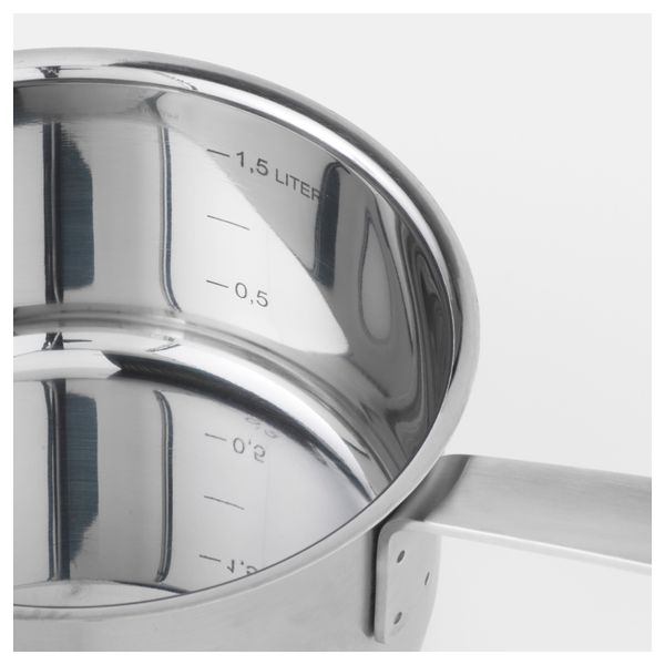 Ковш с крышкой ИКЕА/365+, нержавеющ сталь, стекло (2 л) - фото 3