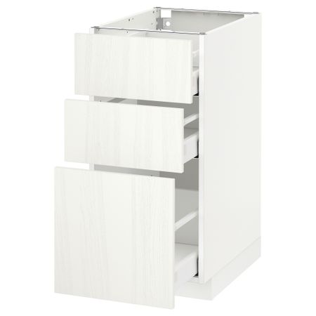 Напольный шкаф с 3 ящиками МЕТОД / МАКСИМЕРА, белый, Росдаль белый