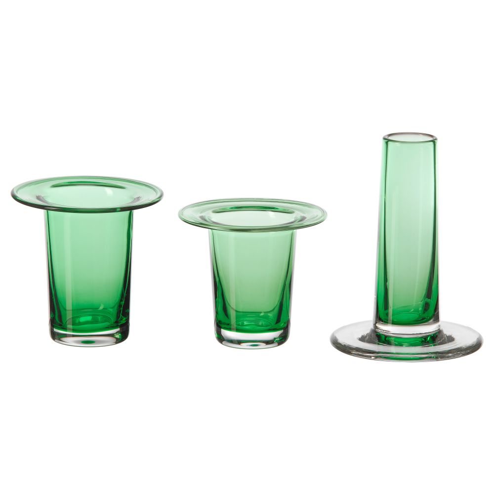 Ваза, 3 шт. АНВЭНДБАР, зеленый - фото 1