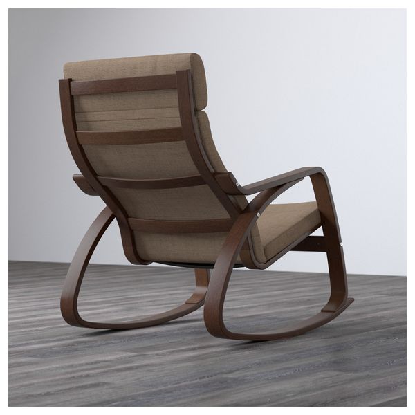 Кресло-качалка ПОЭНГ, коричневый, Исунда коричневый - фото 3