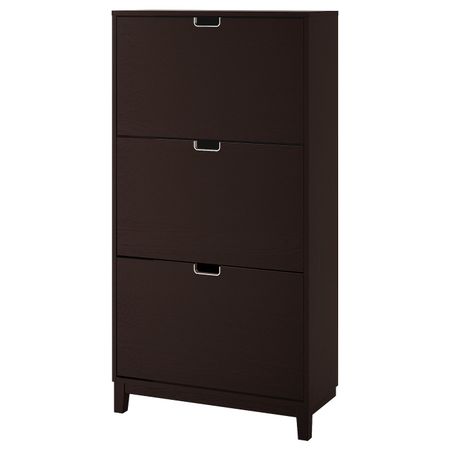 Галошница, 3 отделения, черно-коричневый 79x29x148 см IKEA STÄLL СТЭЛЛ 003.890.48